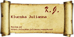Klucska Julianna névjegykártya